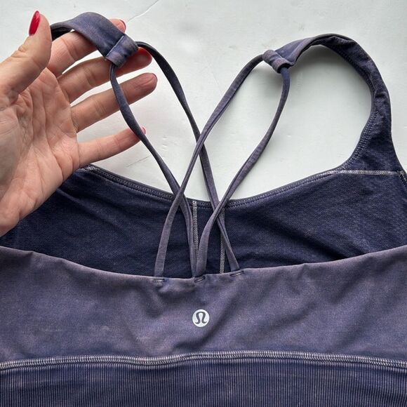 Lululemon Free To Be Bra Long Line *Rib Snow Wash Midnight Orchid Size 10 - Picture 2 of 14